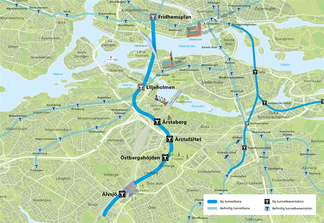 Gula linjen, Stockholm tunnelbana